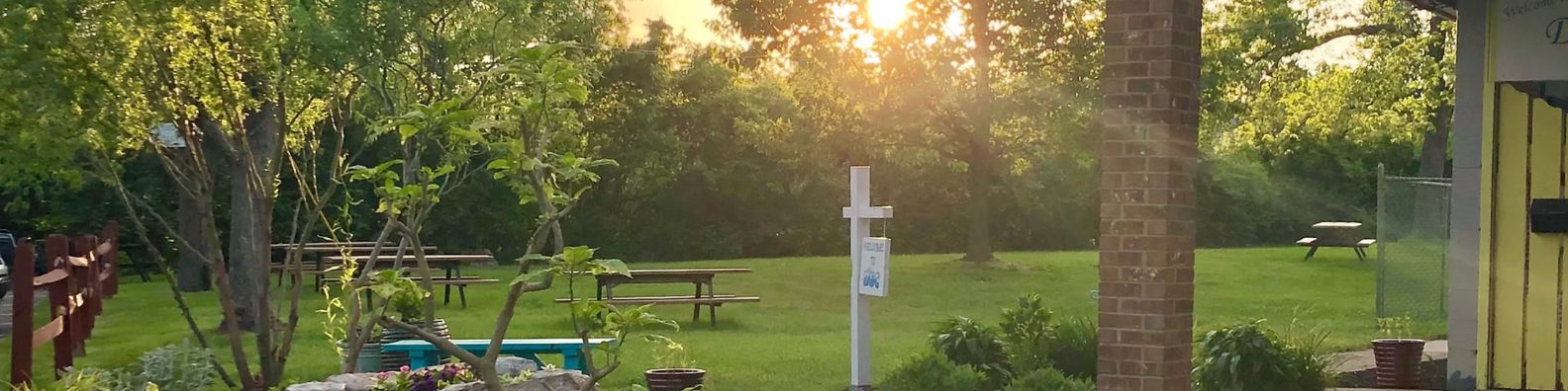 Sunset view over the grounds.