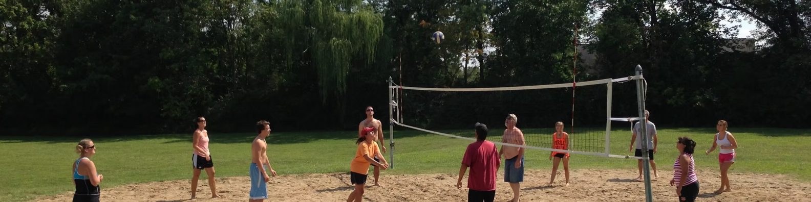 People playing volleyball